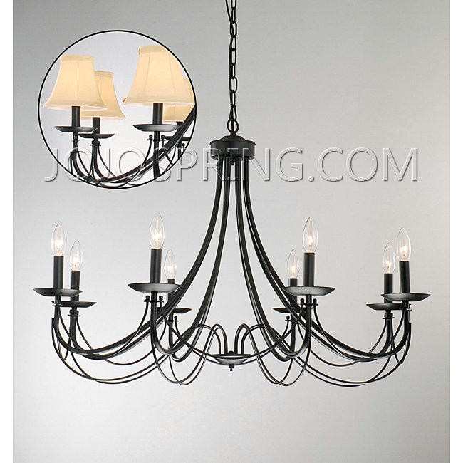 Iron 8-light Black Chandelier - B630-8